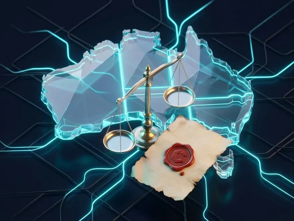 No KYC casino Australia licensing – map with scales of justice