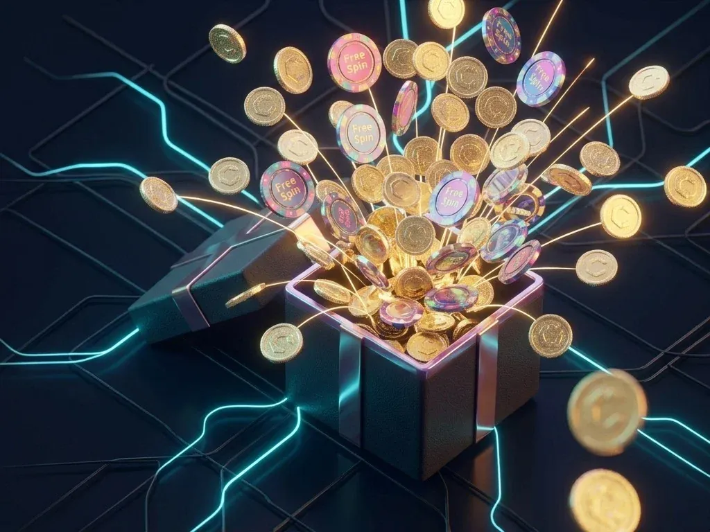No verification casino bonuses – gift box with coins and free spins